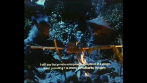 "I still say that private enterprise is acceptable at a village level, provided it is strictly controlled by the party." -- an actual funny line